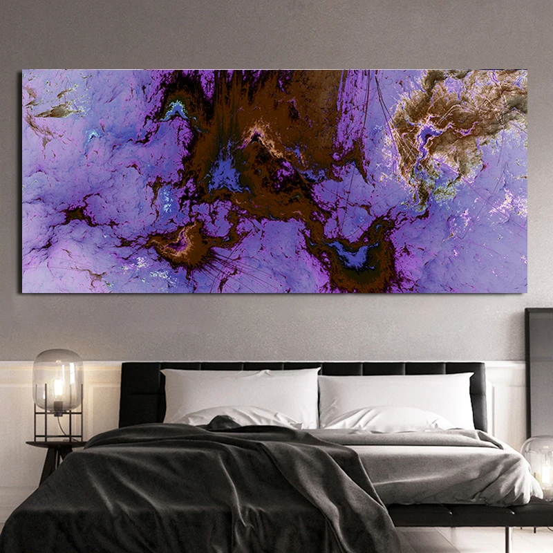 Large Size Purple Flame Cloud Abstract