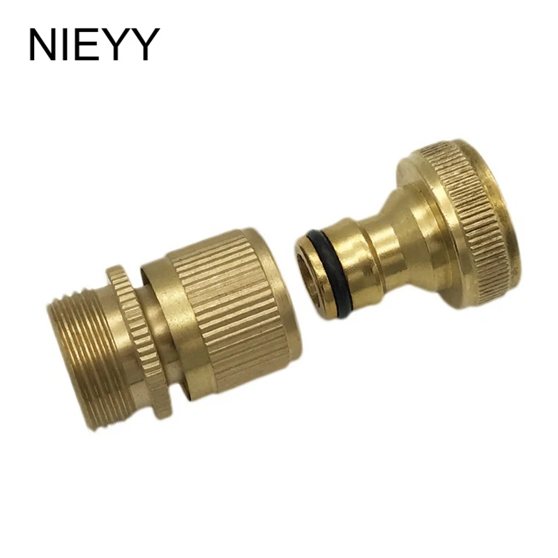 Copper 3/4 '' Garden Water Connectors Irrigation Quick Coupling Water Hose Adapter Garden Faucet Connectors Garden Hose Fittings