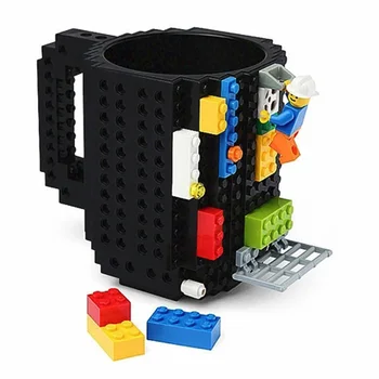 

HOMIE 350ml Coffee Mug Build-On Brick Mug Type Building Blocks Cup DIY Block Puzzle Mug Drinkware Drinking Mug cute cup for kid