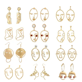 

Personality Fun Funny Abstract Face Stud Earrings