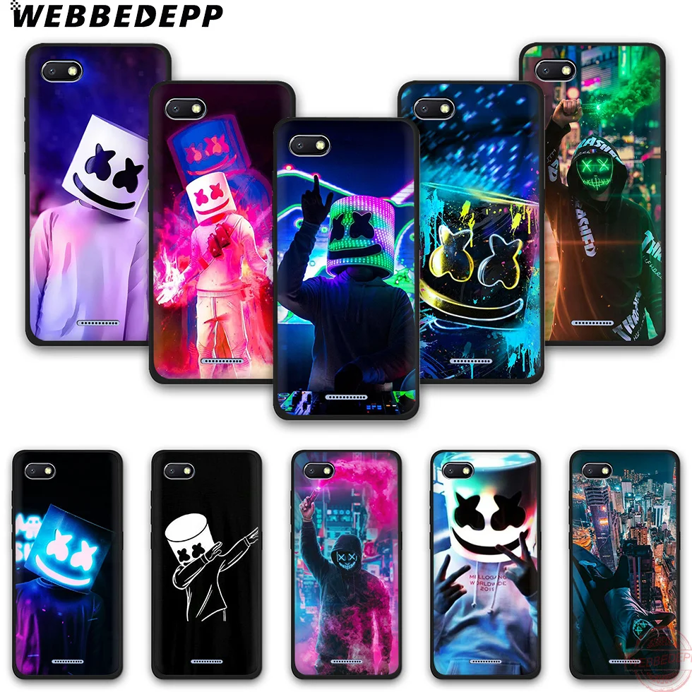 WEBBEDEPP Marshmello Dotcom DJ Alone TPU Phone Case for Redmi Note 6Pro 7Pro 4A 4X 5 5A 6A 8A 7 S2 note 8 |