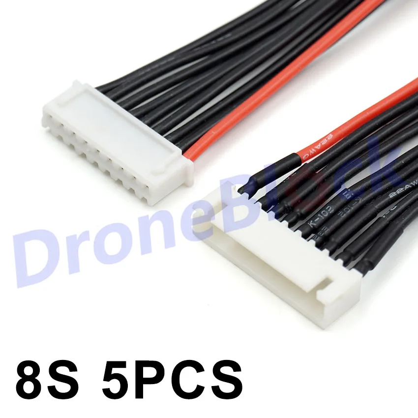 5 шт. LiPo батарея зарядки расширенная линия/провода/разъем 22AWG 200 мм JST-XH балансировки силиконовый кабель 2S 3S 4S 5S 6S 7S 8S - Цвет: 8S