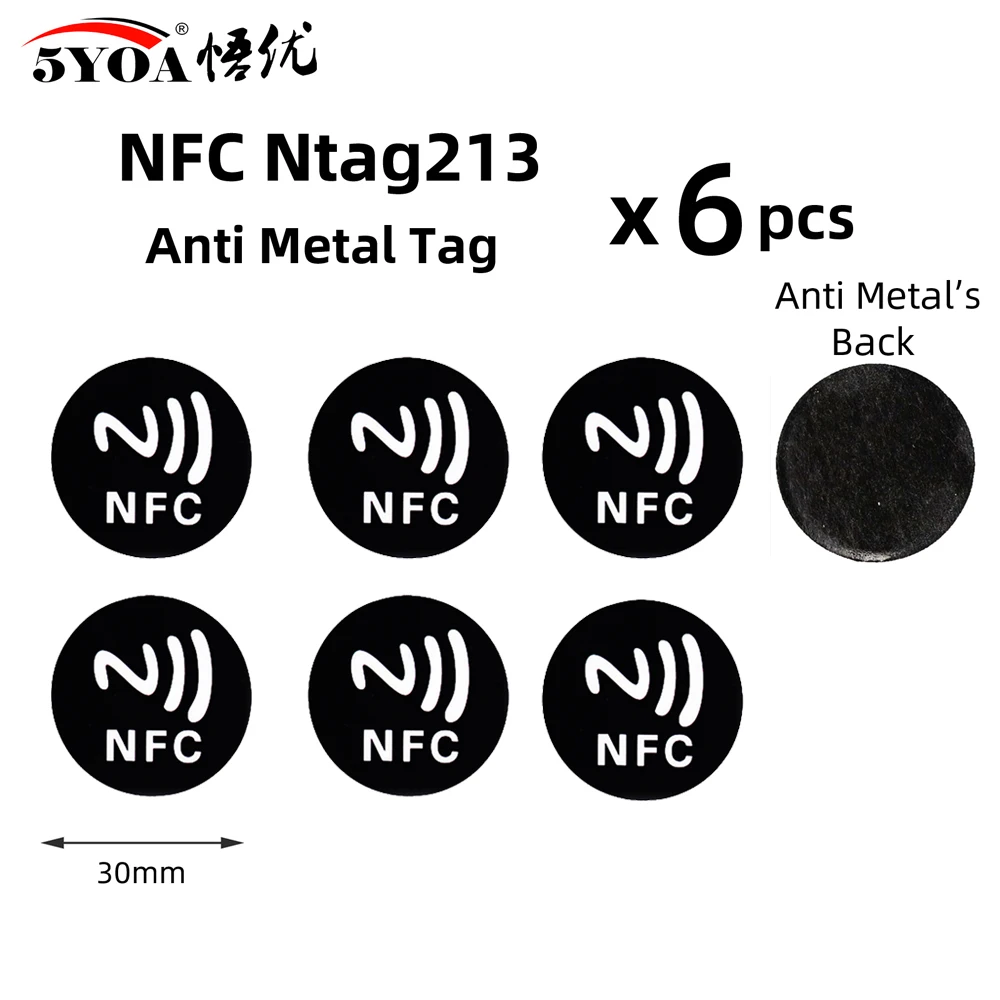 electronic gate lock 6pcs NFC Ntag213 TAG Sticker Ntag 213 for Huawei 13.56MHz Universal Label RFID Key Token Patrol Ultralight Tags best smart door lock Access Control Systems