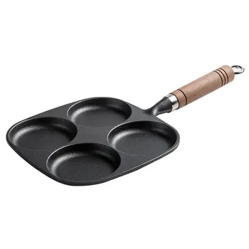 

New Deepens The Egg Mold Cast Iron Egg Dumpling Pan Domestic Egg Burger Machine Uncoated Non-stick Pan With porosity Flat design
