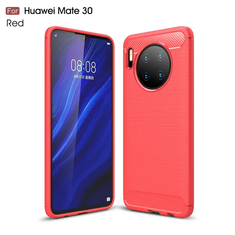 Защитный силиконовый чехол из углеродного волокна для huawei mate 30 Pro, противоударный чехол для huawei mate 30 Lite Bumber, чехол