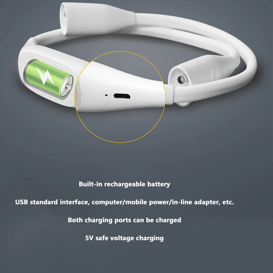 USB Reading Lamp Dimmable 3 Colors Temperature Neck Book Light Rechargeable HandsFree LED for Knitting Camping Repairing