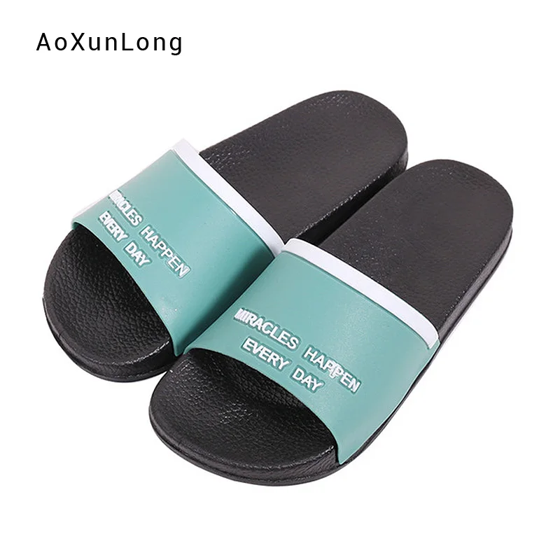 

Summer Girl Slippers Women Home Bathroom Flip Flops Solid Color Simple Sandals Female Soft Flat Comfortable Indoor Slides Shoes