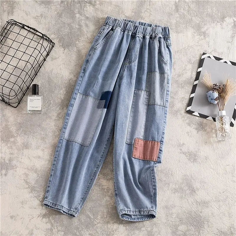 

Ladies Harlan Jeans Loose New Korean Style High Waist Straight Pants Harajuku Style All-match Old Pants Mom Jeans