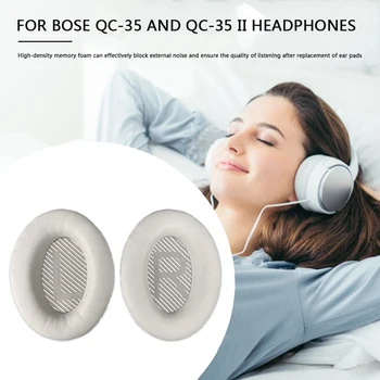 

1 Pair Protein Leather Foam Headphone Ear Pads Covers for Bose QC35/QC35 I/QC35 II Headset Replacement Ear Cushions White