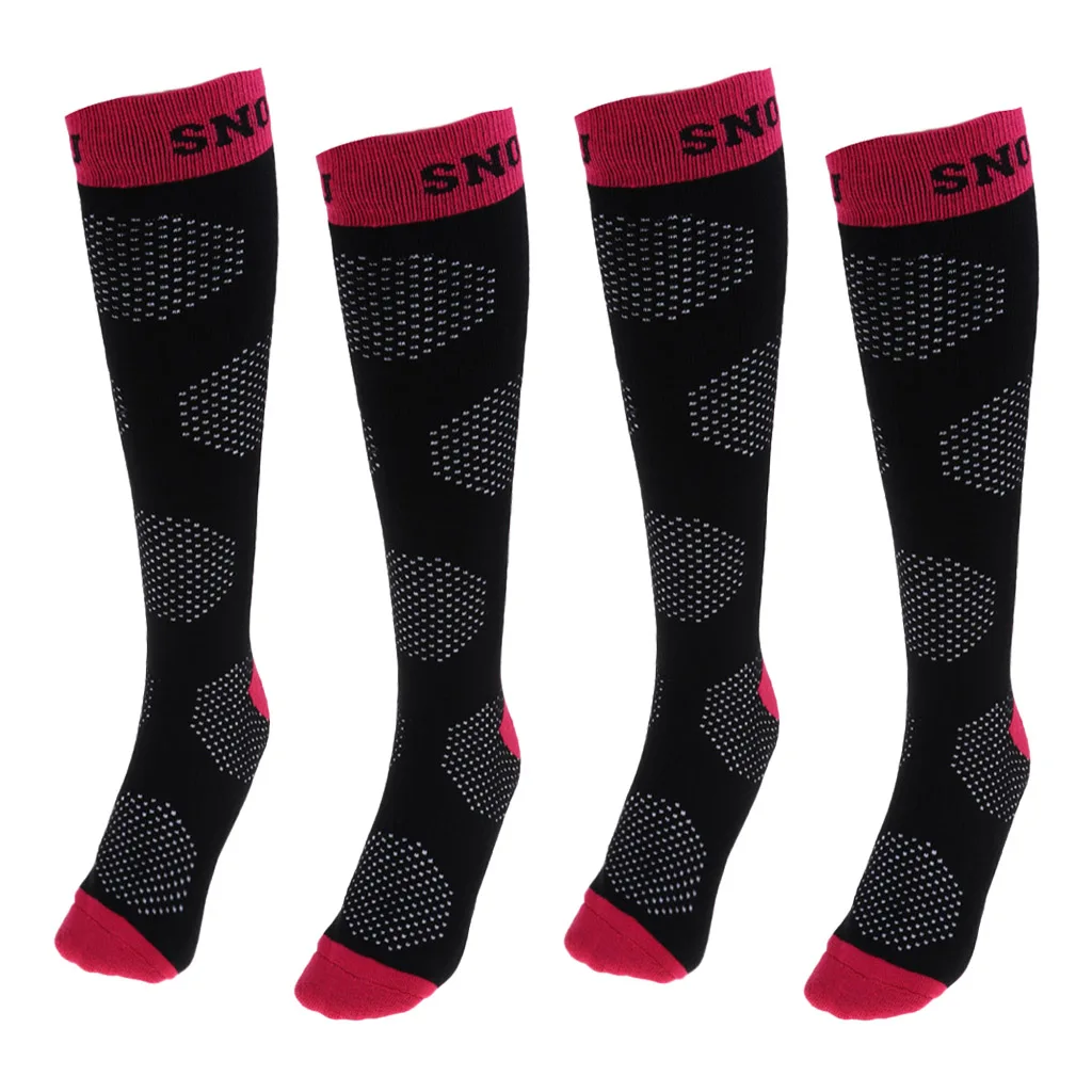 

2 Pairs Thermal High Knee Sock Sweat Super Absorbent Padded Socks for Winter Sports Camping Hiking Skiing Snowboarding Sledding