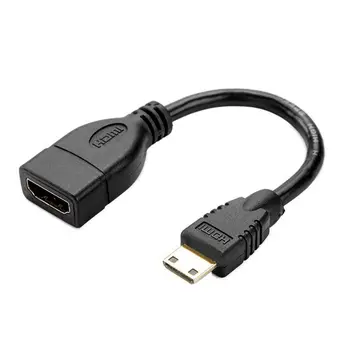 

Mini HDMI to HDMI cable, Cable Creation 0.5ft Mini-HDMI Male to HDMI Female adapter, Support 1080P Full HD, 3D, 0.15M, Black
