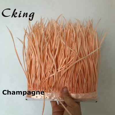 champagne Cking 10 ярдов Красный цвет натуральное гусиное перо планки 15-20 см 6-8 дюймов ширина перо для рукоделия кружевные ремни - Цвет: champagne