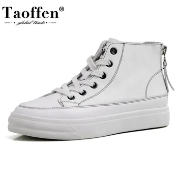 

Taoffen Women Sneakers New Design Real Leather Woman Shoes High Quality Patchwork Fashion Sneakers Ladies Footwear Size 34-40