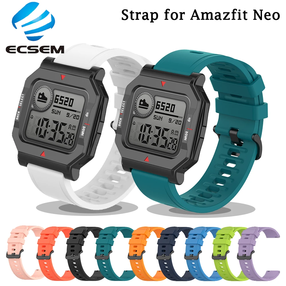 Силиконовый ремешок для смарт часов Amazfit Neo аксессуары браслет спортивный