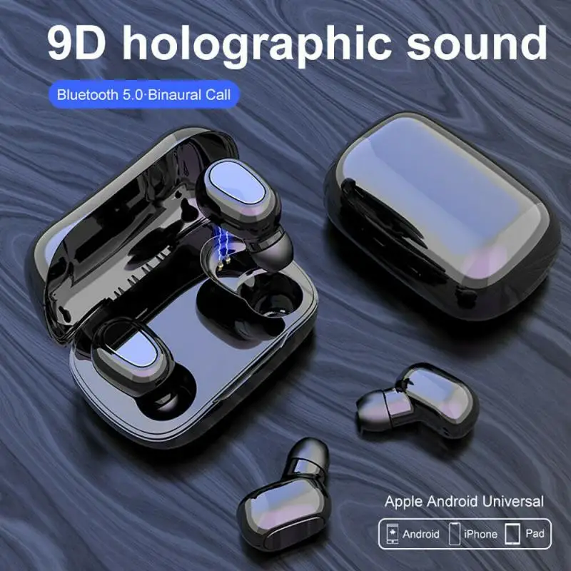 New Y33 Bluetooth 5.0 TWS Earphone True Wireless Headset Earphones Stereo Sweatproof Earbuds In-Ear Headphone For IOS Android