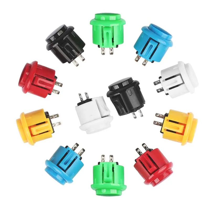 Sanwa OBSF-24 푸시 버튼 DIY 파이팅 스틱 PC 조이스틱 게임 부품에 대 한 2Pcs 24mm OEM 아케이드 단추 스위치 교체
