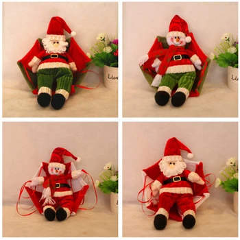 

Christmas Decoration Outside Old Man Atrium Pendant Santa Claus Parachute Snowman For Tree Hanging, Free Shipping
