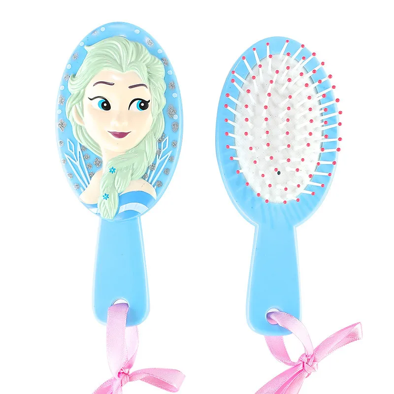 Disney 3D Cartoon Comb Frozen Princess Kids Gentle Anti-static Girl Princess Frozen Hair Brushes Mermaid Ariel Handle Hair Comb