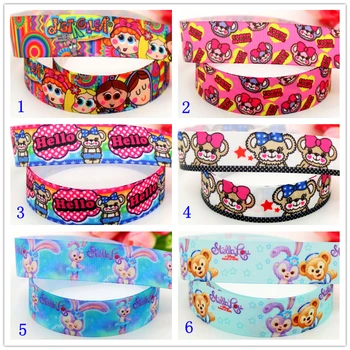 

DHK 7/8'' 5yards distroller duff bear printed grosgrain ribbon headwear hair bow diy party decoration OEM 22mm E1196