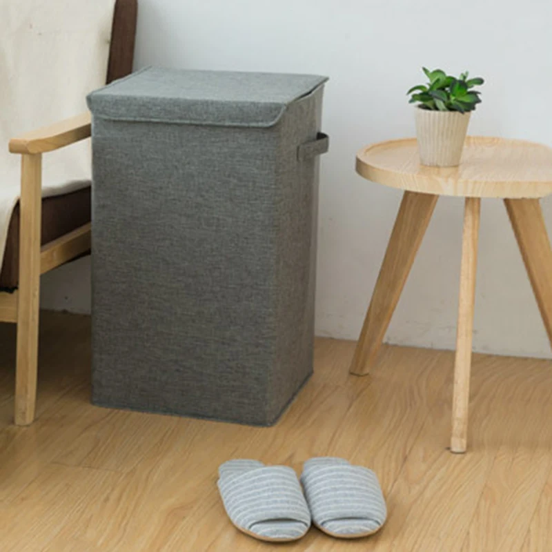 

Large Laundry Hamper Bucket Foldable Dirty Clothes Storage Basket Bin Collapsible Bag Container with Lid Child Toy Finishing Box
