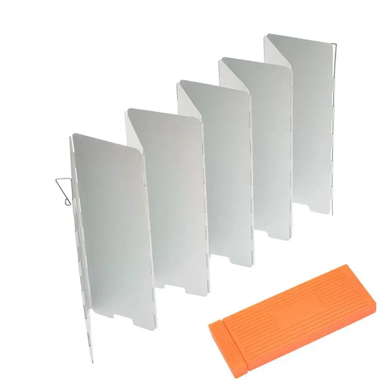 

10PCS Foldable Stove Windshields with Storage Case Lightweight Outdoor Camping Stove Windshield Camping Stove Accessories