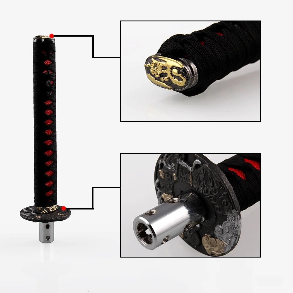 Universal 200MM/300MM JDM Katana Samurai Sword Shift Knob Shifter With Adapters Gear Shift knob car accessories