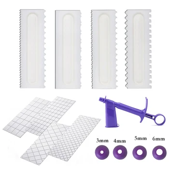 

4Pcs/Set Cake Bakeware Comb Cake Scraper Smoother Cream Decorating Pastry Icing Comb Fondant Spatulas Baking Tools for Cakes