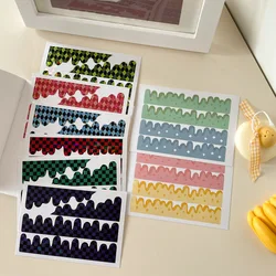 2pcs Laser Cheese Flow Plaid Decorative Stickers DIY Diary Album Stick Label Idol Card Decoration Stickers School Stationery