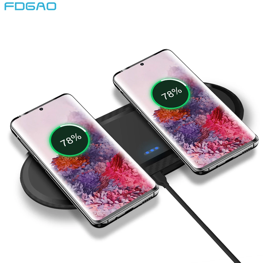 2 In 1 Pad Di Ricarica Wireless 15W Dual Fast Chargers Station Per Iphone 14 13 12 11 Xs Xr X 8 Samsung S22 S21 S20 Airpods 3 Pro