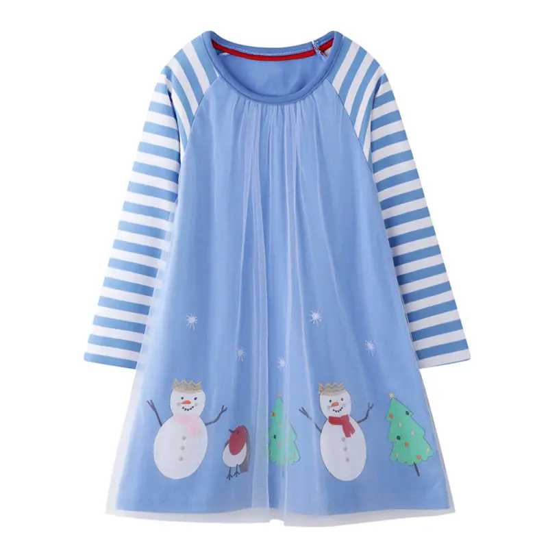 VIKITA vestido infantil Unicornio/платья с длинными рукавами с героями мультфильмов для девочек; платье для девочек с аппликацией в виде животных; осенняя одежда для девочек с единорогом - Цвет: REBMX223