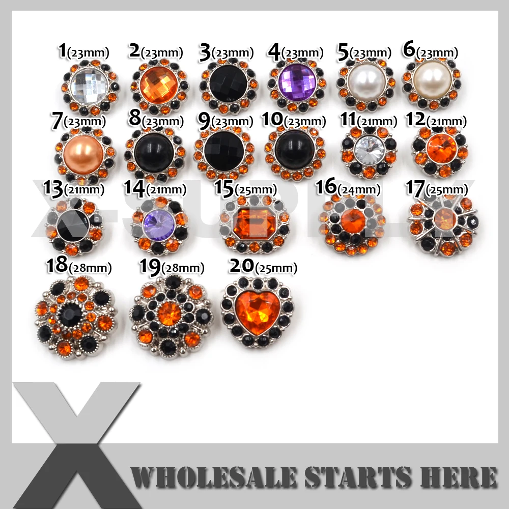 

Акриловая детская пуговица на Хэллоуин с хвостовиком для центра цветов, повязка на голову, детская одежда на День всех святых