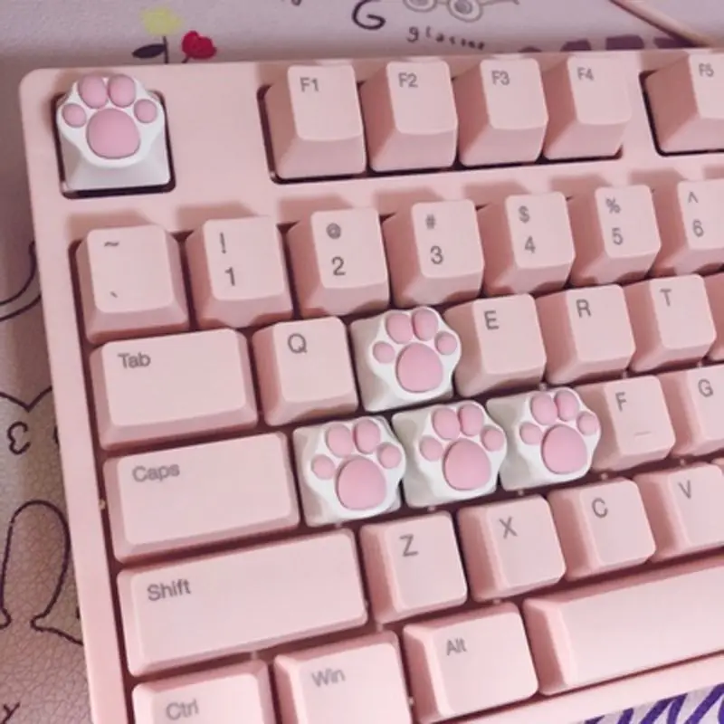  Personality Customized ABS Silicone Kitty Paw Artisan Cat Paws Pad Keyboard keyCaps for Cherry MX S