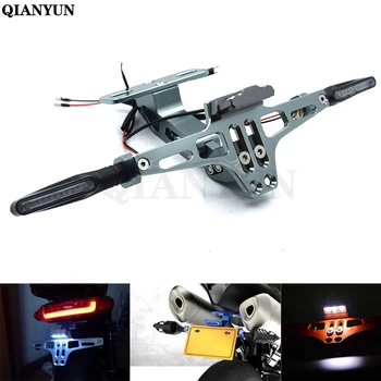 

Universal motorcycle adjustable license plate bracket with LED indicator for kawasaki suzuki honda yamaha KTM Ducati BMW Triumph