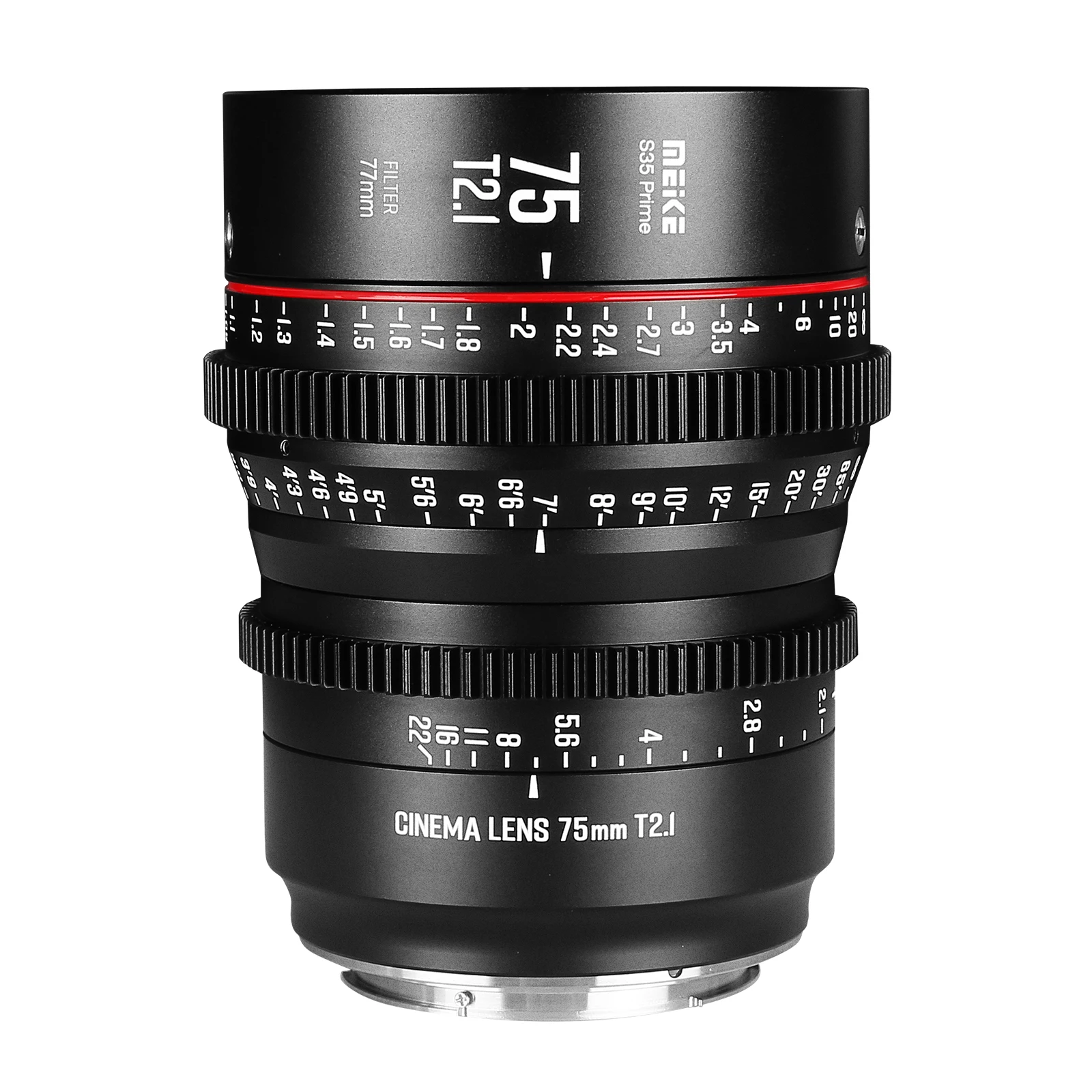 Meike Prime 75Mm T2.1 Per Sistema Di Telecamere Per Cinema Super 35 Frame, Come Red Komodo,Bmpcc6K,Bmpcc6K Pro,Z Cam S6,Canon C70 Ecc.