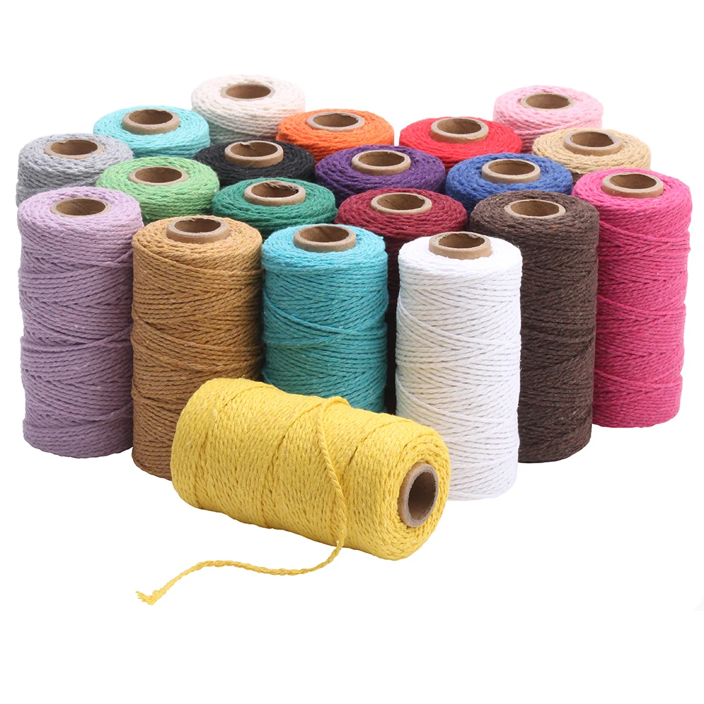 2mm 100m Macrame Cord Cotton Natural Rope Twine String For Craft Decor