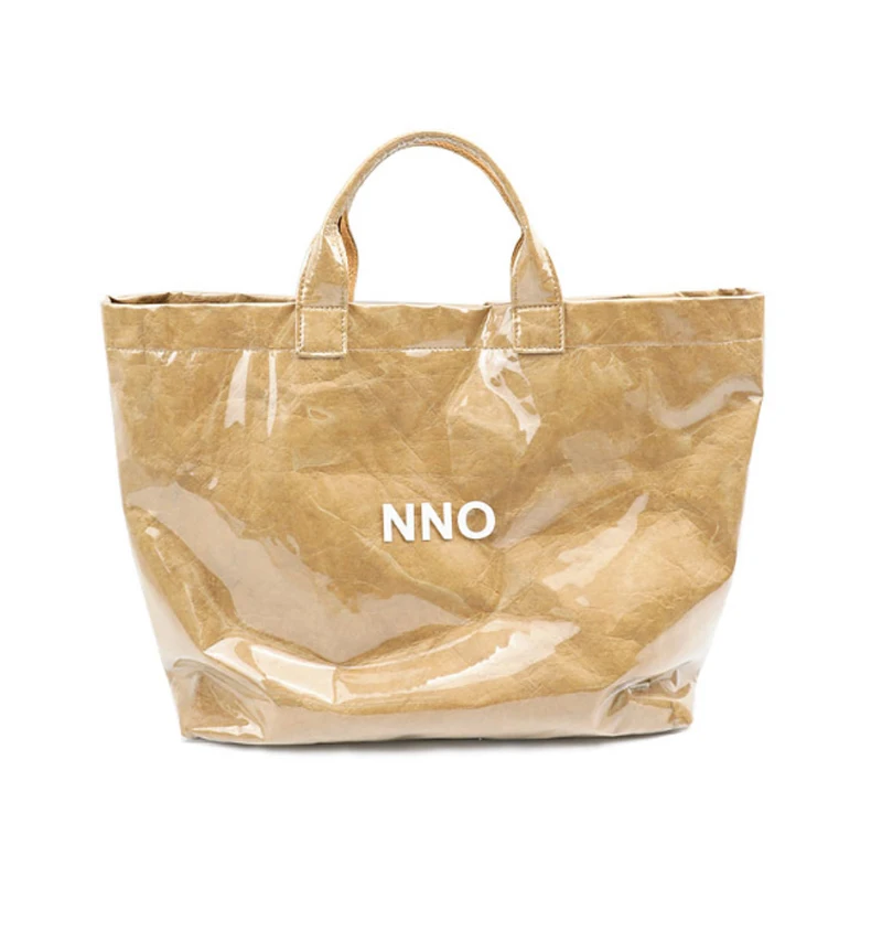 

Kraft Paper Shopping Bag large big summer beach bag PVC Clear Double Transparent Bag Waterproof Causal Totes Bag khaki brown