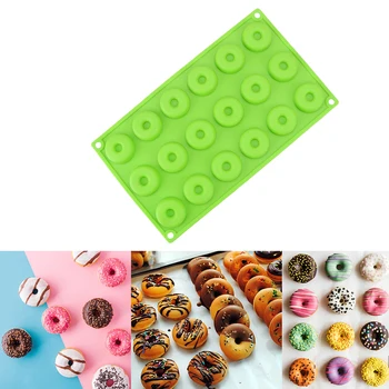 

18-Cavity 4cm Silicone Mould Donut Dessert Baking Pan Biscuit Cake Molds Mini Chocolate/Donut Silicone Mold Kitchen Tool