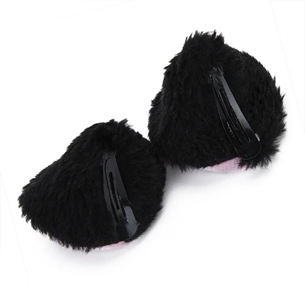 Cat Ears Hair Clip Hairpin Cosplay Black+New Animal Long Tail Cosplay Christmas Halloween Costume Accessory Black