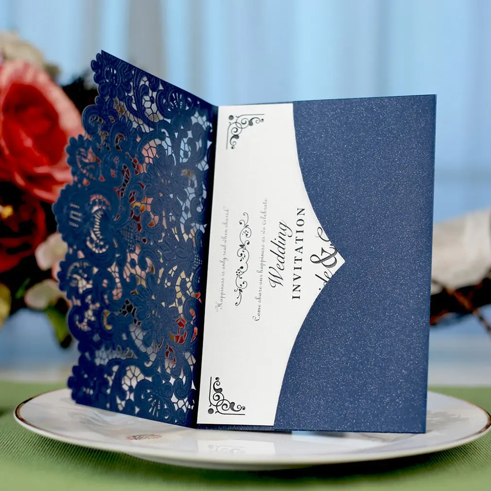  Exquisite Design Invitation Pockets Case for Bridal Showers Wedding Invitations Birthday Fancy Part - 4000444798414