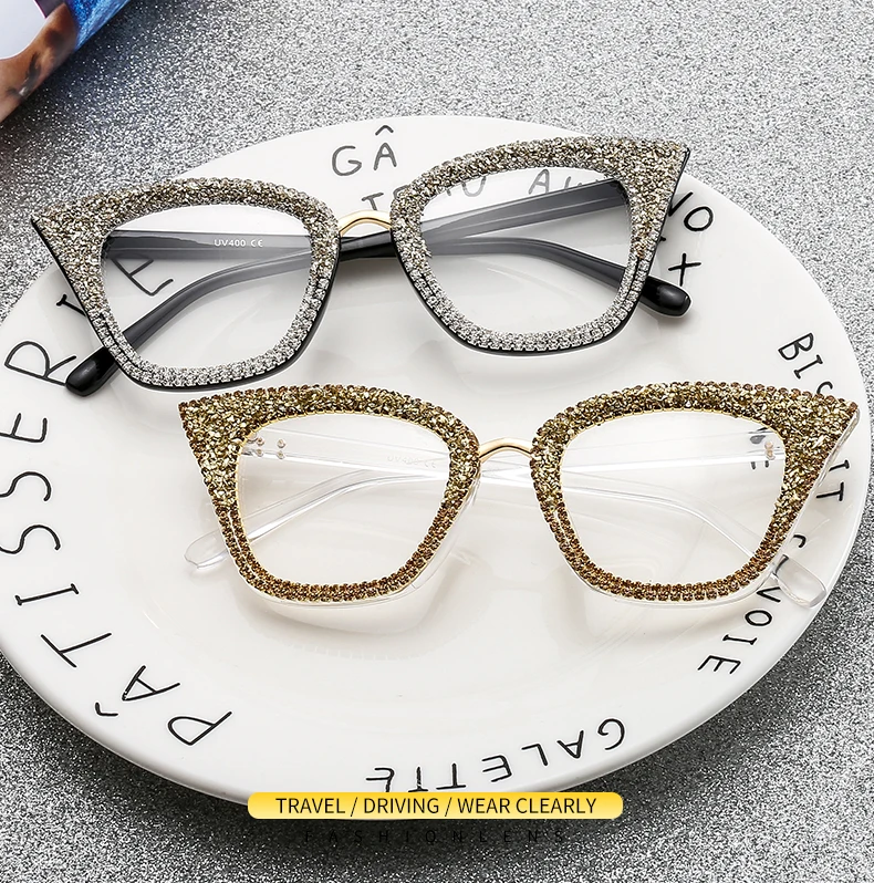 'KATY' 60s almond cat eye Clear/reglaze/Reading Glasses 1.25 to+3.00 ROYAL BLUE 