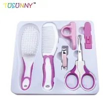 TUSUNNY 6-в-1 Уход и гигиена ребёнка комплект Портативный детская Уход за лошадьми комплект безопасности для маникюра кусачки для ногтей Кисть гребень Ножницы Уход за младенцем инструмент