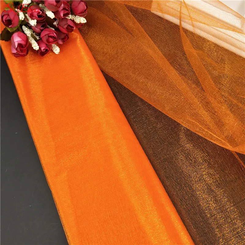 Тюль в рулоне 48 см* 5 м, прозрачная органза с кристаллами для свадебного украшения, ткань из пряжи, тюль в рулоне, пачка для дня рождения, вечеринки, сделай сам, вечерние принадлежности 5Z - Цвет: Orange