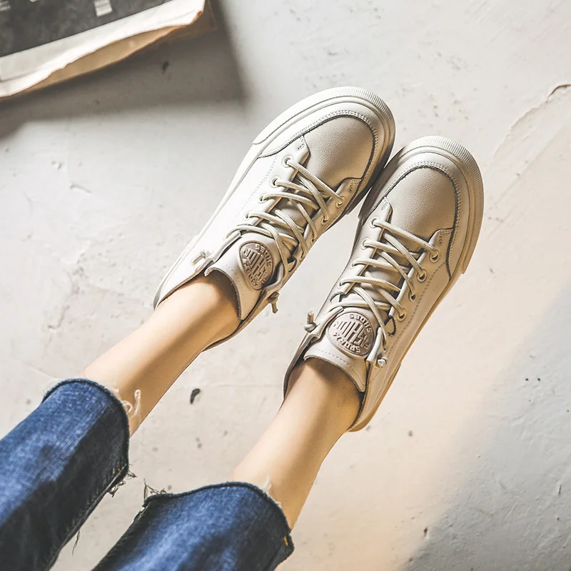 

W Red Man Handsome Martin Boots Women's British-Style Thin Students Flat Short Boots Women's Spring And Autumn Single Boots 2019