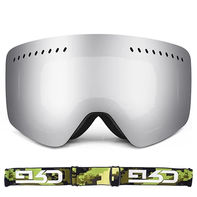 JAER брендовая большая Лыжная маска для лица с двойными линзами UV400 Анти-туман мотокросса очки снег Лыжный Сноуборд Защитные очки для мотоциклистов - Цвет: Black Ski Goggles