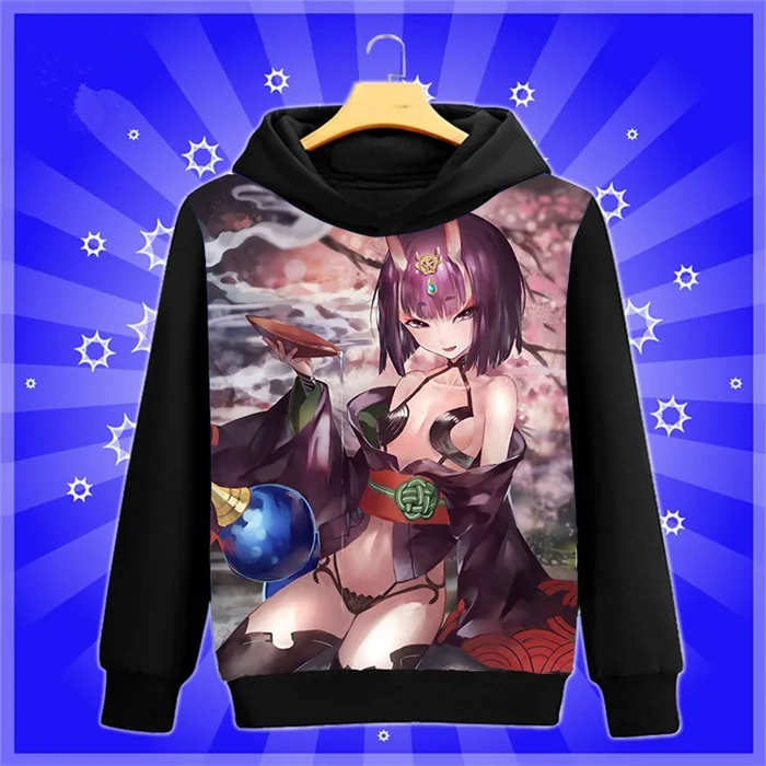 3 Крутая аниме-Толстовка Fate/Grand Order Shuten-douji Косплей Толстовка с капюшоном Мода Весна Осень Мужчины Женщины пуловер пальто - Цвет: 3