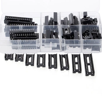 

66 Pcs/set DIP IC Sockets Adaptor Solder Type Socket Kit 6 8 14 16 18 20 24 28 Pins Whosale&Dropship