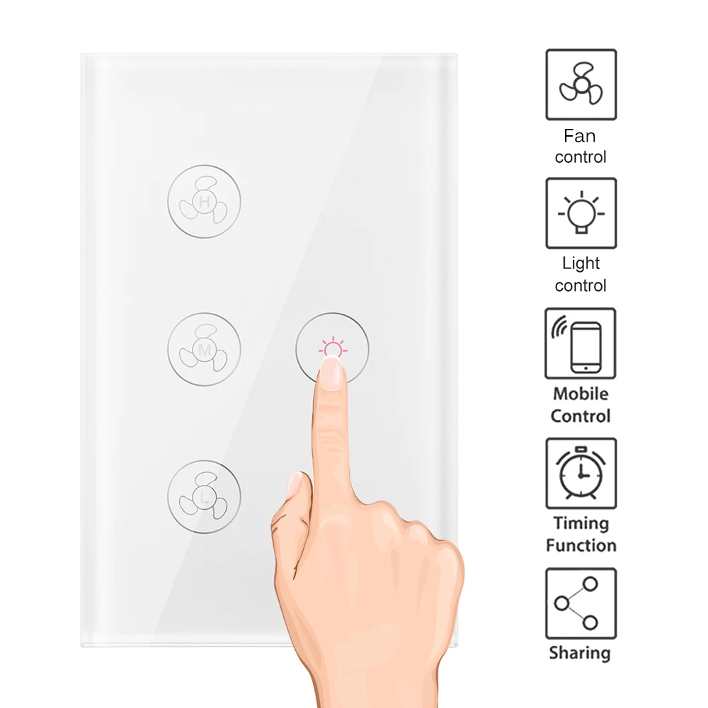 

Touch Switch Smart Light Switch Panel Wall Interruptor Wifi Light Switch Standard Work With Alexa Google Home
