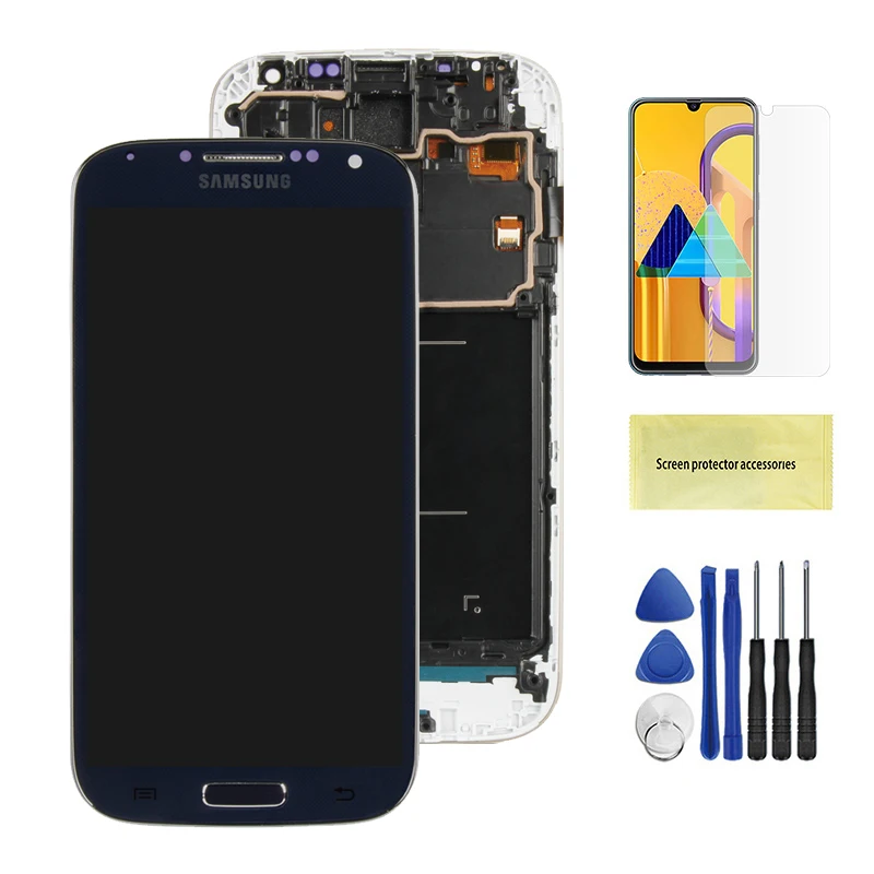 Ips lcd для samsung Galaxy S4 lcd дигитайзер сенсорный экран GT-i9505 i9500 i337 ЖК-дисплей с рамкой в сборе запасные части