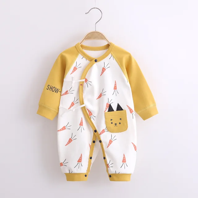 Baby One-Piece Suit Newborn Clothes Baby Autumn Cotton Long-Sleeved Baby Girl Boneless Rompers toddler girl Spring clothes 01