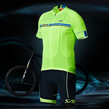 

Santic Men Summer Cycling Bib Shorts Cycling Jersey Shorts Cycling suit Cool max Italian Cushion Pad S-3XL M7C05081/M7C02107V